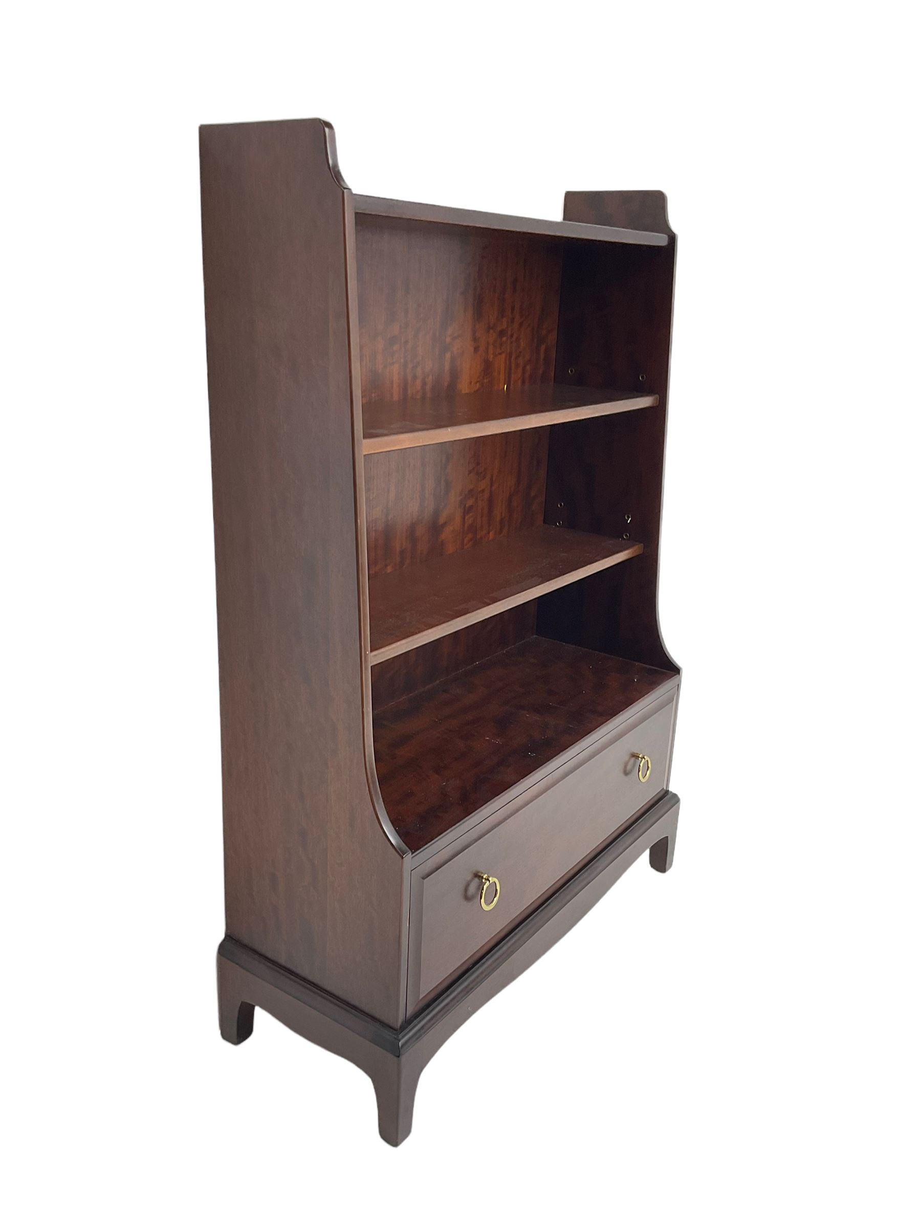 Stag Minstrel - mahogany open bookcase with drawer