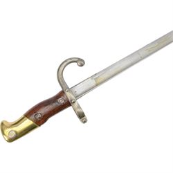 French chassepot bayonet the spine engraved St. Etienne, Mass 1876, with matching scabbard, German Waffenfabrik Bayonet and British Remington 1913 pattern bayonet 