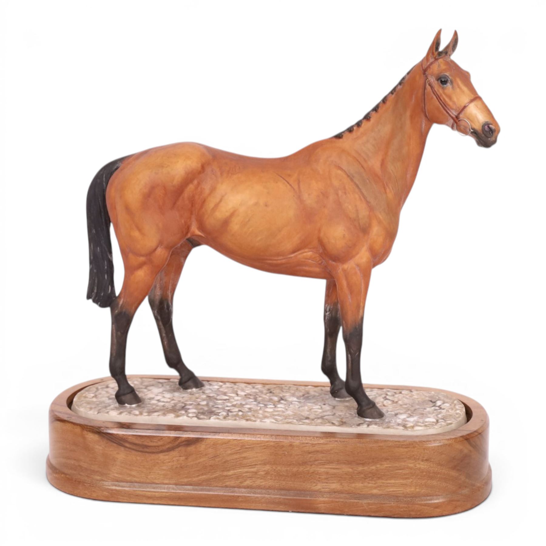 Royal Worcester equestrian figure Arkle, modelled by Doris Lindner, limited edition 489/500, with framed certificate, L26m 