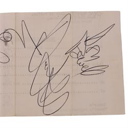 1970s Slade autograph, including Noddy Holder, Jim Lea and Don Powell, acquired at The Futurist theatre, with corresponding ticket for the concert at the Spa Grand Hall, Scarborough 5th May 1974