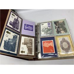 Various Royal Mail PHQ cards, first day covers, World stamps including Poland, Uruguay, Pakistan etc, housed in sixteen albums / folders, in one box
