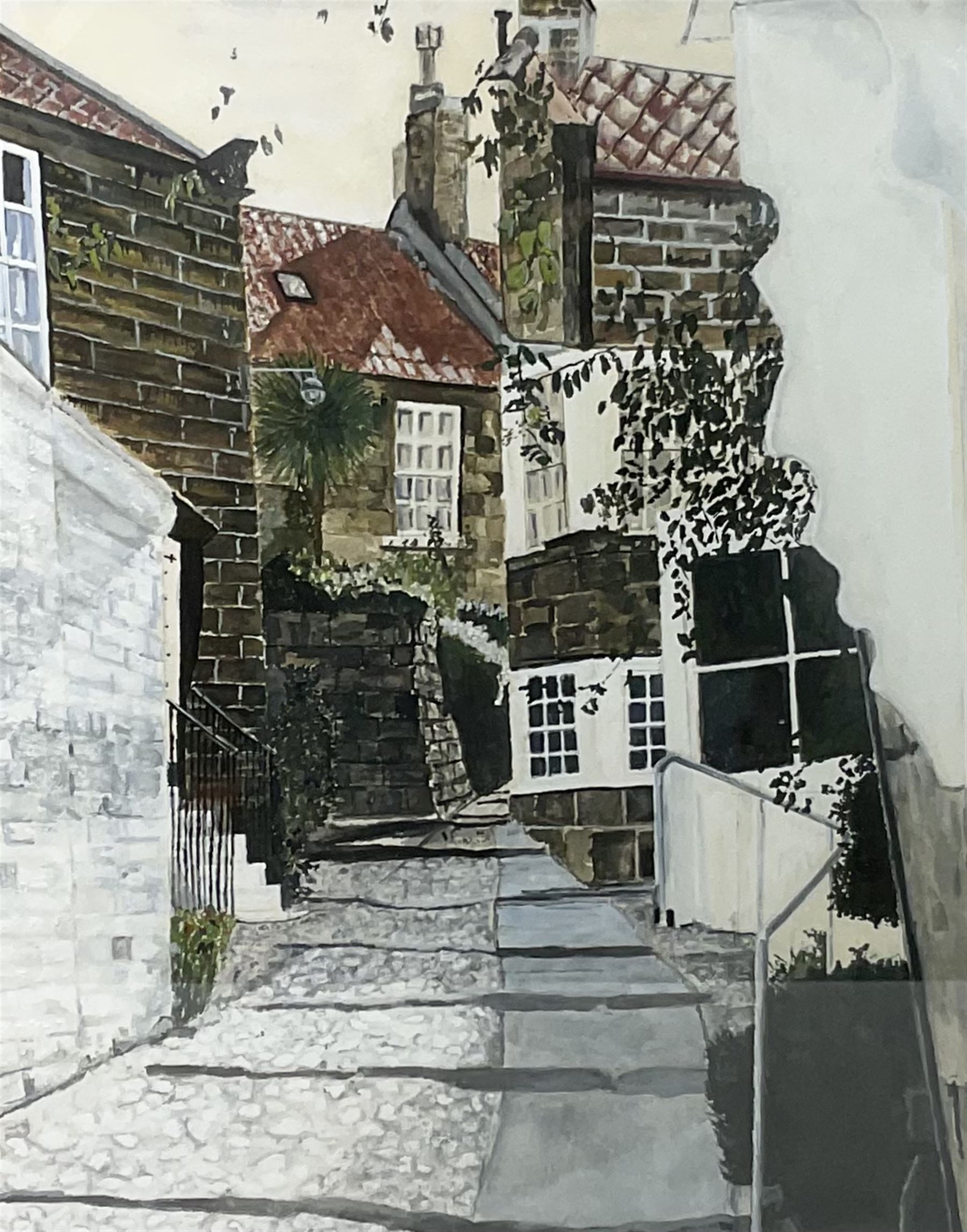 English School (Contemporary): Street scene, watercolour unsigned 50cm x 39cm