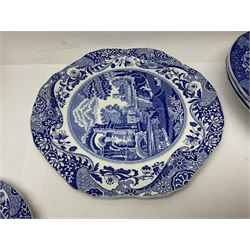 Copeland Spode Italian pattern dinner wares, including two tureens and covers, four serving dishes, six dinner plates, four side plates etc, all with blue printed marks beneath