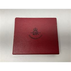 Commemorative medallions or medals including three Queen Victoria Diamond Jubilee small silver medallions, two King Edward VII 1902 Coronation medallions and a Queen Elizabeth II 1953 Coronation medal in red box
