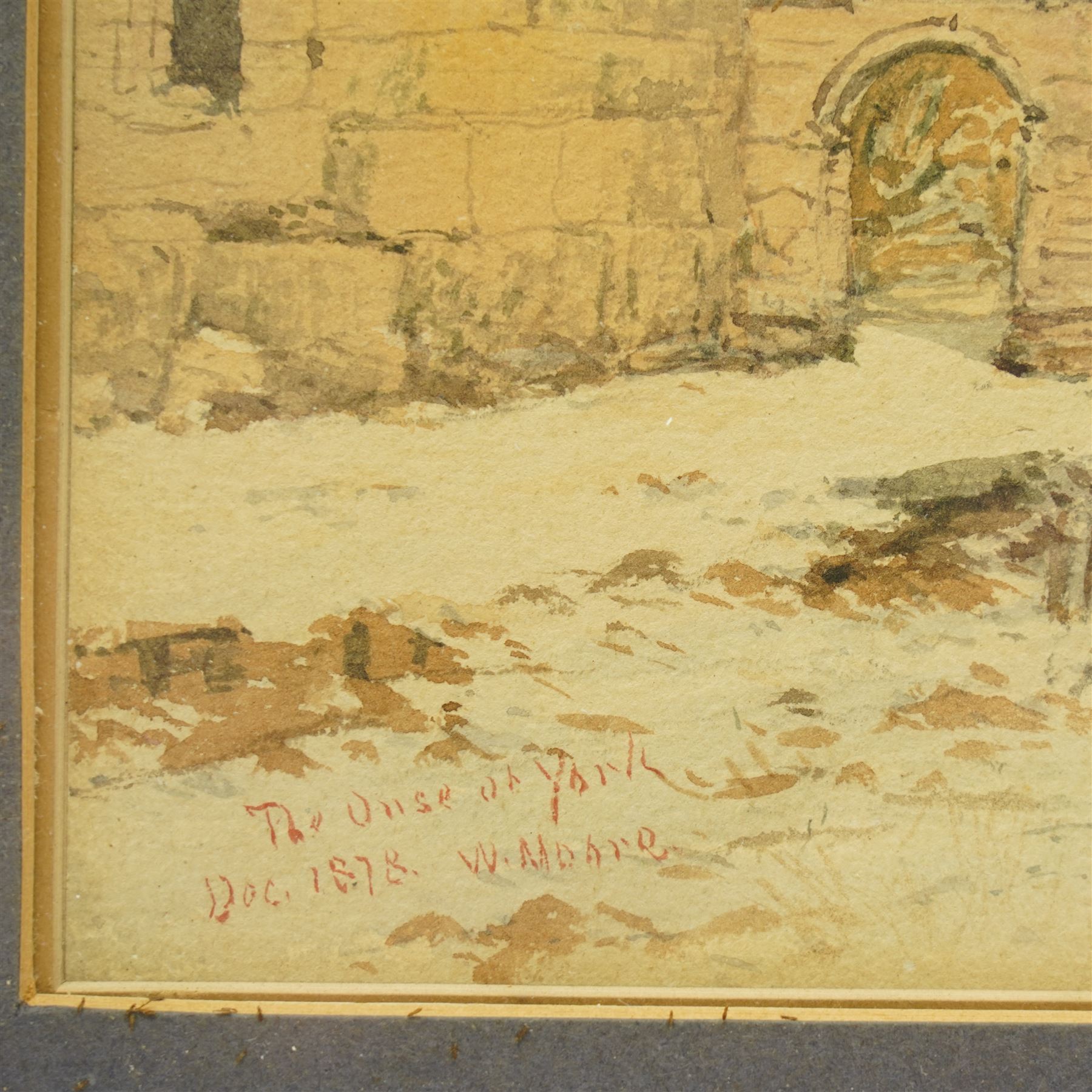 William Moore Jnr of York (British 1817-1909): 'The Ouse at York', watercolour signed titled and dated Dec. 1878, 23cm x 35cm