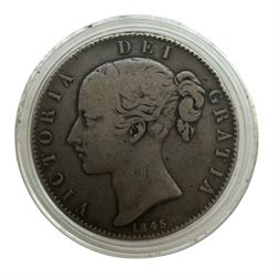 Three Queen Victoria silver crown coins, dated 1845, 1889 and 1893, housed in a case as 'The Queen Victoria Silver Crown Collection' with Westminster certificate