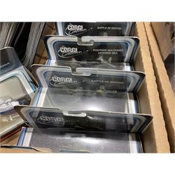 Thirty-six Amer Czechoslovakia periodical issued metal models of helicopters in original packaging; with thirty-nine issues of 'Helicopter Magazine' in two original binders; together with eight Corgi Collection die-cast military models; all boxed; and two others with small display rack; in three boxes