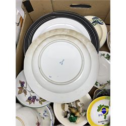 Collection of ceramics in four boxes to include two Meissen onion pattern blue and white plates, each with blue painted crossed swords mark to base,  Hornsea Fauna, West German plate etc