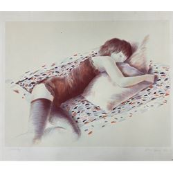 Adrian George (British 1944-2021): 'Sleeping Girl', artists proof lithograph signed in pencil 59cm x 78cm
