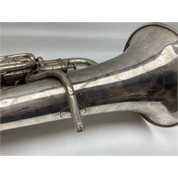 Boosey & Co Class A silver plated four-valve euphonium, serial no.117918 L62cm; in carrying case