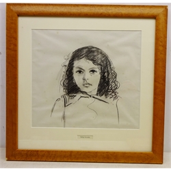  Philip Naviasky (British 1894-1983): Head and Shoulder Portrait of a Girl, pencil drawing unsigned 33cm x 36.5cm  Provenance: From Naviasky estate portfolio  