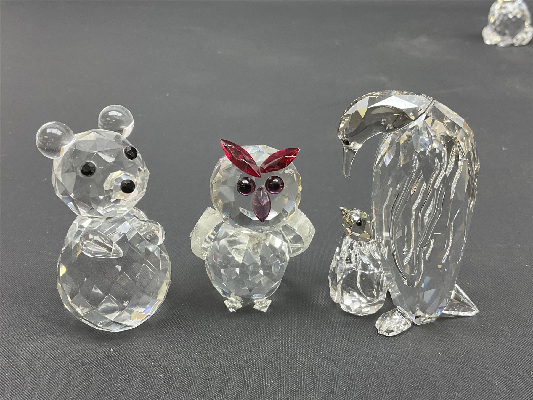 Collection of Swarovski Crystal animals, to include hedgehogs, snails, birds, mice and snakes, etc