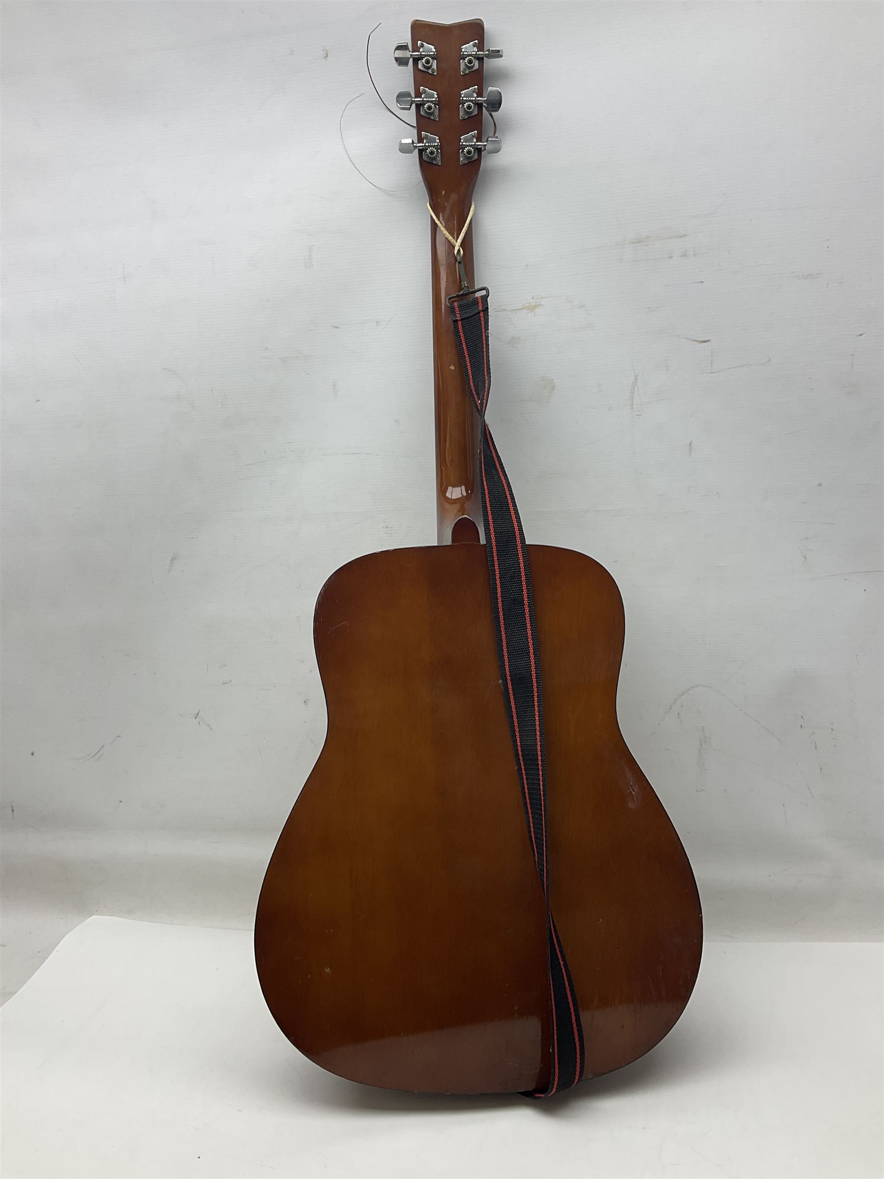 German Hoyer twelve-string acoustic guitar with metallic paper label L106cm; and Indonesian Yamaha F-310 acoustic guitar (2)