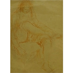 Augustus Edwin John OM, RA, (British 1878-1961): Study of a Girl, red chalk unsigned 29.5cm x 22cm
Provenance: with the Langton Gallery Ltd., London, label verso

