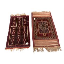 Persian Tree of Life design rug (140cm x 82cm), and a Persian prayer rug (130cm x 73cm)