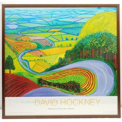 After David Hockney (British 1937-): 'Garrowby Hill', Museum of Fine Arts Boston exhibition poster 60cm x 63cm