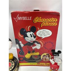 Novelty Mickey Mouse telephone in original box together with other vintage Disney merchandise