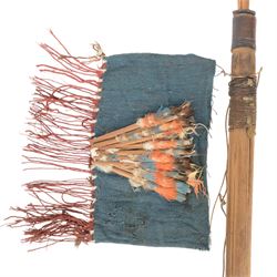 South American Indian carrying bag for blow pipe darts, together with African quiver with three barbed arrows