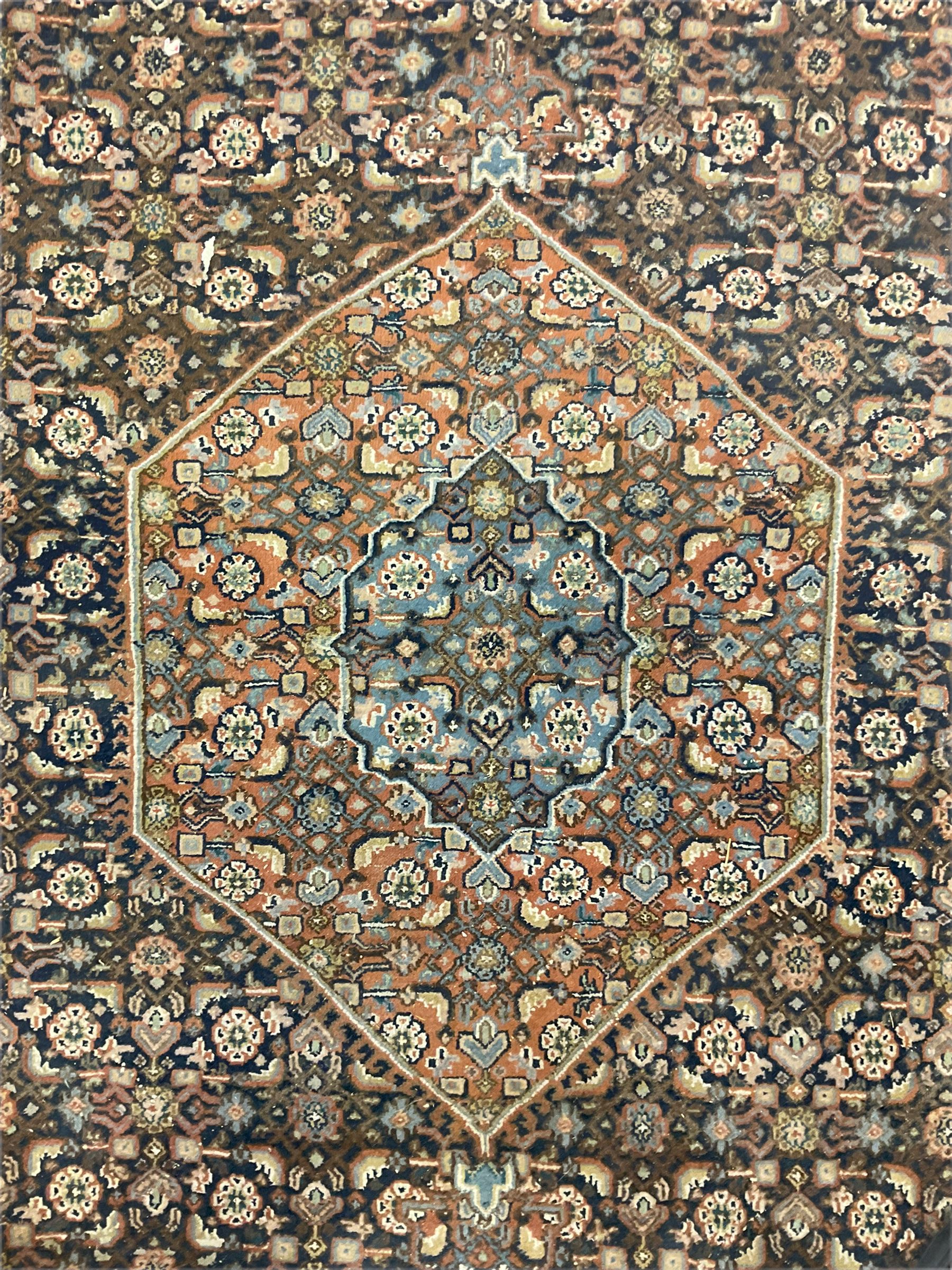 Persian Bidjar hand knotted carpet, beige and red ground
