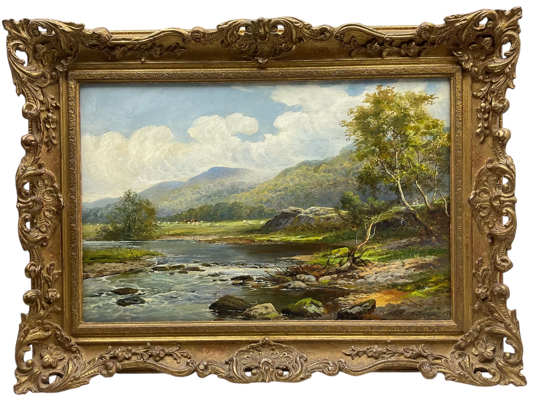 David Bates (British 1840-1921): 'On the River Teme - Near Martley Worcestershire', oil on board signed, titled in a later hand verso, 33cm x 51cm
Notes: Bates was a painter of porcelain for Royal Worcester between 1855 to 1880