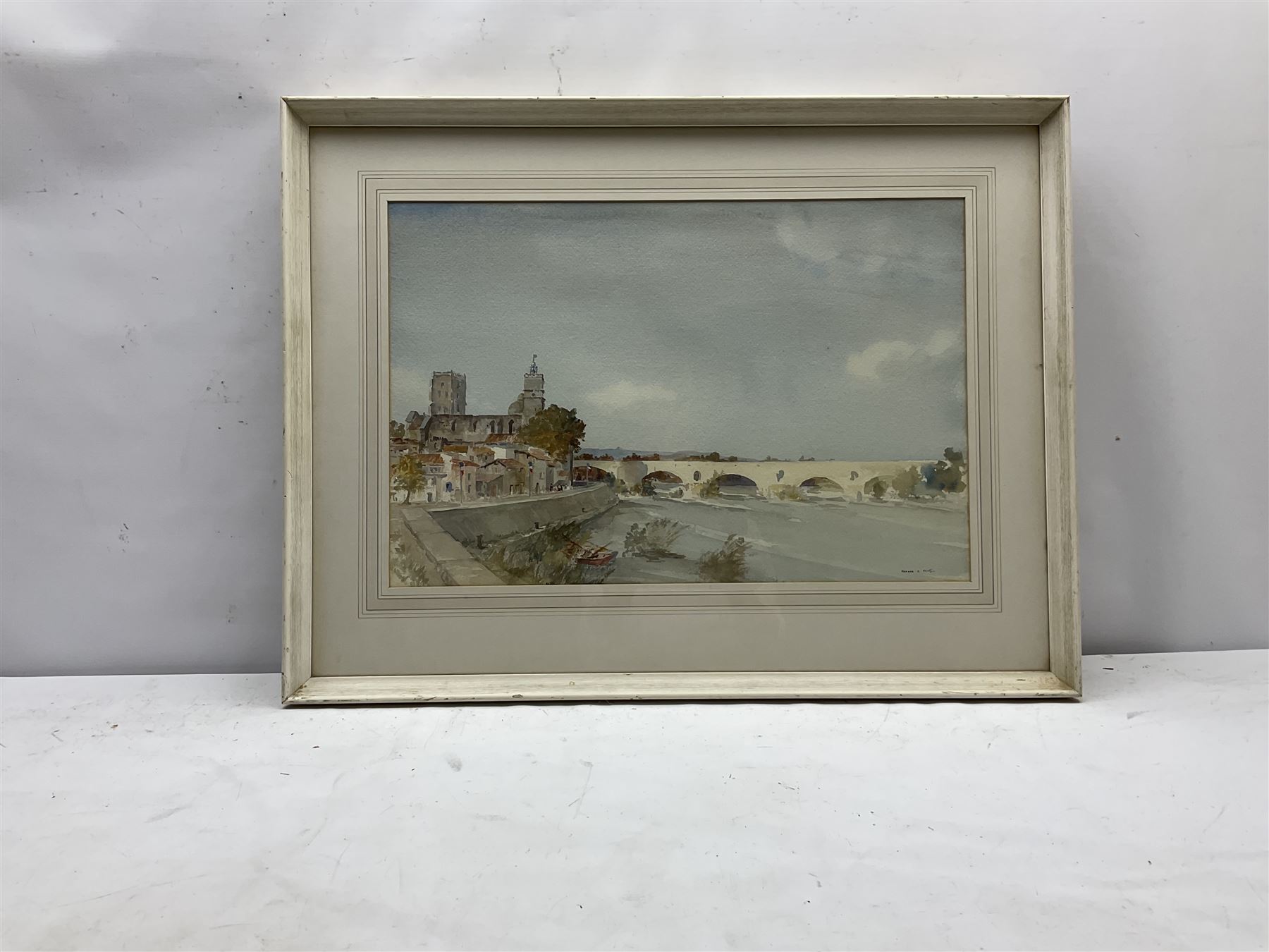 Francis Russell Flint (British 1915-1977): Continental River, watercolour signed 37cm x 55cm