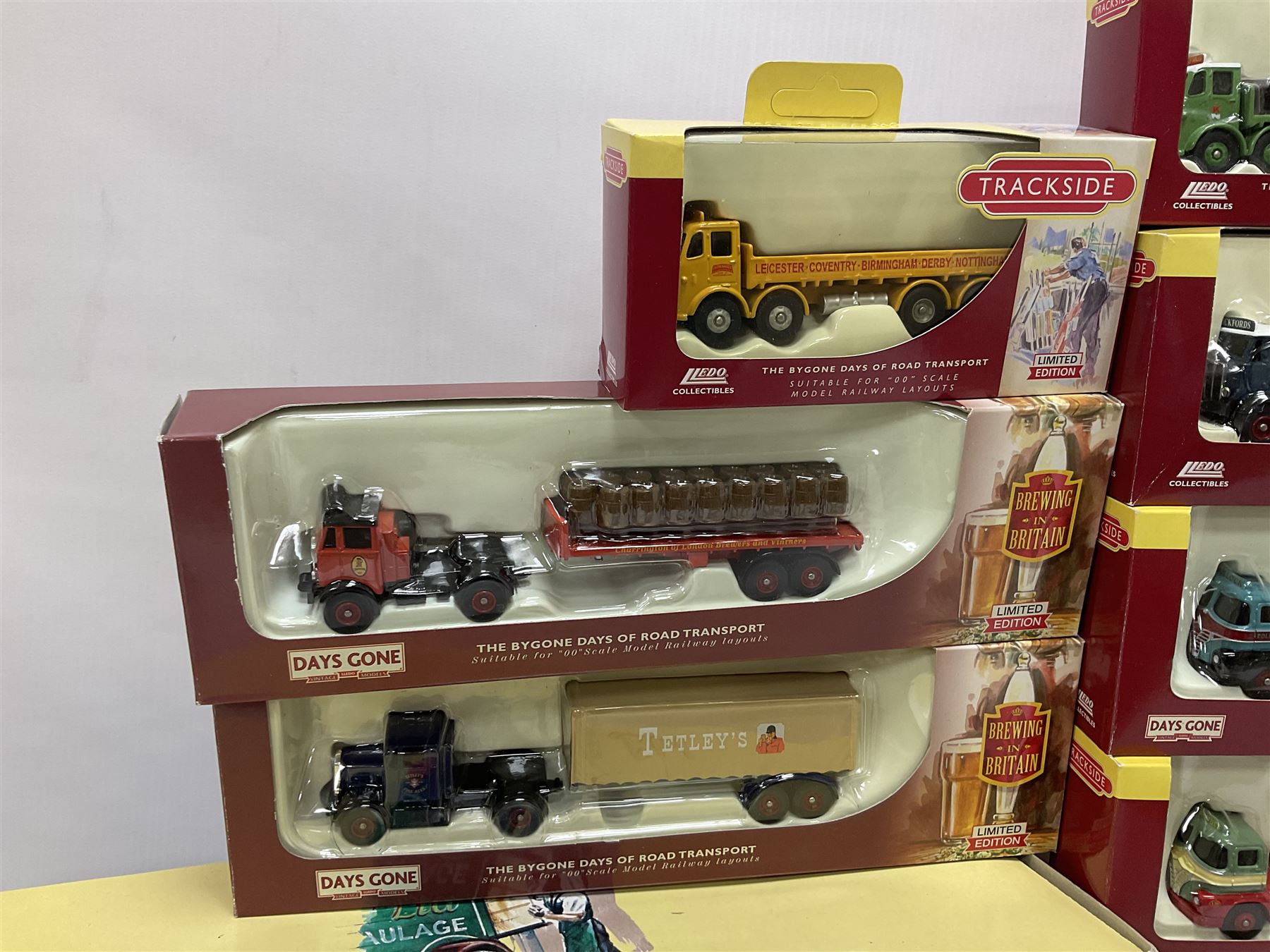 Corgi/Lledo - twenty six mostly ‘Trackside’ 1:76 scale model die-cast vehicles to include Corgi limited edition DG198001 Scammell Contractor Trailer & Transformer Load; together with Lledo Trackside Eddie Stobart ES1002 2 Piece Tin Plate Depot & AEC Platform Trailer; all in original boxes (27) 