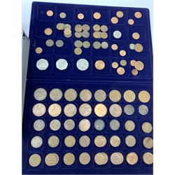  Collection of mostly Great British including Commemorative crowns, Queen Victoria and later pennies, small number of pre 1947 threepence and sixpence pieces, pre-decimal coinage etc, housed in trays within a coin storage case  