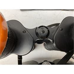 Twelve pairs of binoculars to include BWCF 7x35 Extra Wide Angle, Carl Zeiss Jena Delturis 8x24, Carl Zeiss Jena Jenoptem 8x30W, Chinon Countryman 10x50,  Ajax 8x30, Regent 16x50, etc,  some with cases