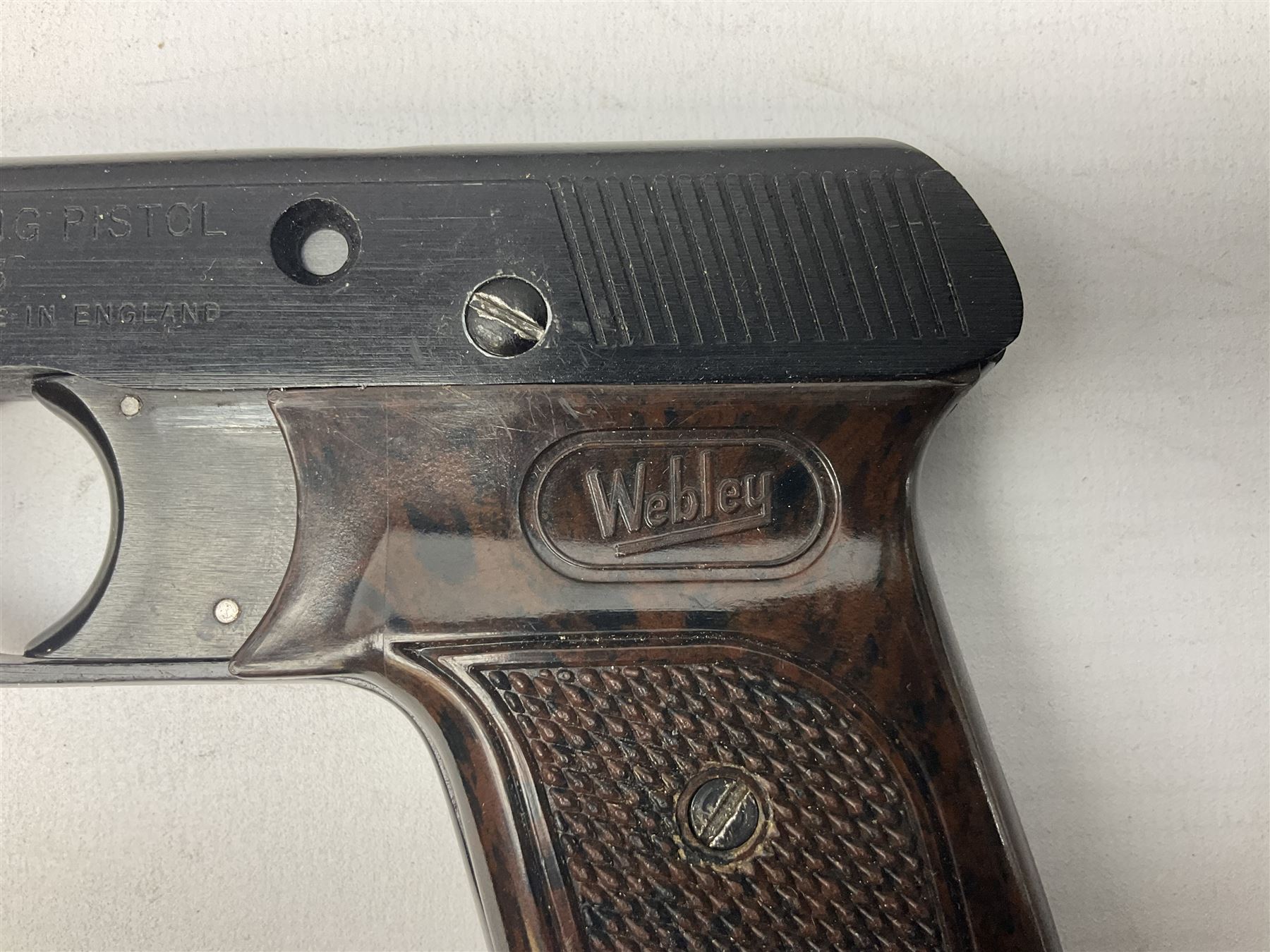 Webley Mark III .22 Sports Starting Pistol, top venting, with bakelite grips, boxed with instructions; and a reproduction Georgian Tower flintlock blunderbuss (2)
