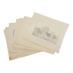 English School (19th century): 'Views of Hampshire' - Country Houses, Cathedrals, Castles ...