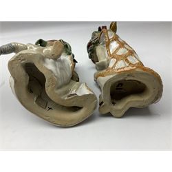 Pair of Chinese lion/dragon dance figures, H21cm