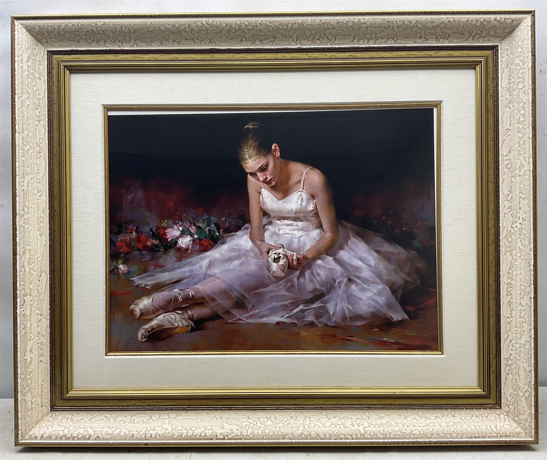 After Stephen Pan (Chinese 1963-): Ballerina and Ballet Shoe, lithograph signed 48cm x 67cm 