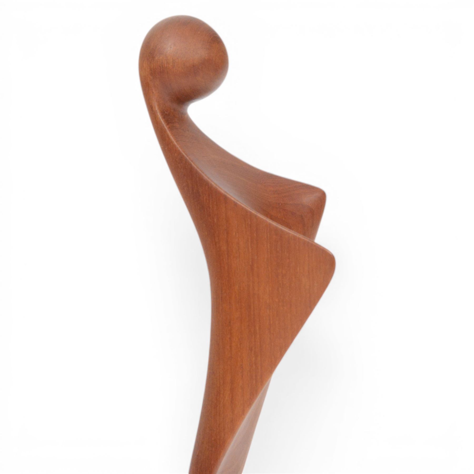 Simon Randers for Randers, teak sculpture of an abstract figure, H43cm 