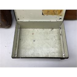 WW2 British Army RAMC 'Regimental Medical Pannier', well marked externally and dated 1941, stamped May 1943 internally, canvas covered wicker form with leather edges, hinged top and fall front with two rope carrying handles, fitted iron locking straps with securing chains; contains various unused field dressings and bandages with WW2 dates and two pillows; original label under lid L79cm