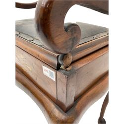 Early 20th century inlaid mahogany piano stool