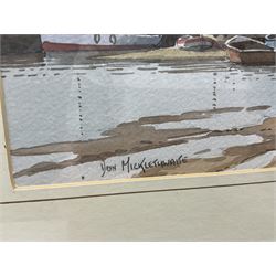 Don Micklethwaite (British 1936-): Scarborough Harbour, watercolour signed 21cm x 28cm