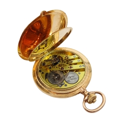  Early 20th century International Watch Company 14ct gold full hunter pocket watch, top wind No. 469685, stamped 585  