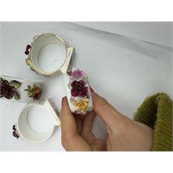 Royal Albert Old Country Roses pattern tea and dinner wares, including tiered cake stands, cake plate, napkin rings, egg cups, pierced serving platters, etc 