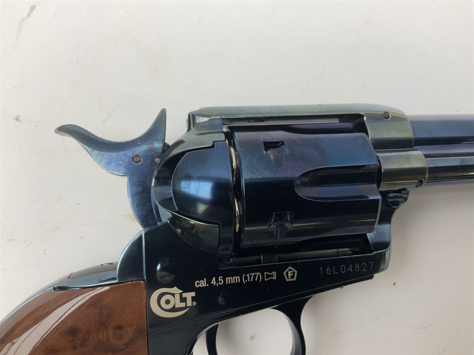 German Umarex CO2 .177 Colt Single Action Army .45 revolver, No.16L04827 L35cm overall; boxed with instructions