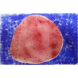 Gillian Ross Kelsey (British 1935-2025): 'Red Pebble', acrylic on paper unsigned 77cm x 116cm