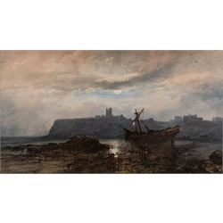 Paul Marny (French/British 1829-1914): 'Scarborough North' Bay by Moonlight, watercolour s...
