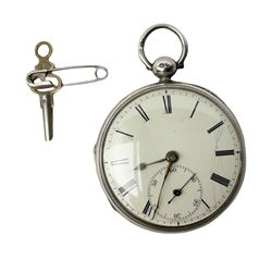 William IV silver open faced key wound p