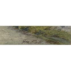 George Fall (British 1845-1925): 'Patterdale', watercolour signed titled and dated 1886, 22cm x 41cm