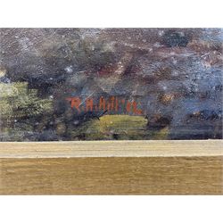 Rowland Henry Hill (Staithes Group 1873-1952): Ox Drawn Cart in Flatland Landscape, oil on canvas signed and dated '02, 76cm x 50cm