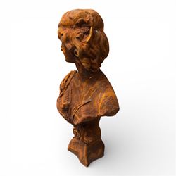 19th century design cast iron female bust