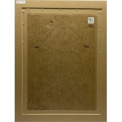 Lesley Fotherby (British 1946-): Jacob Sheep in Winter Dales Landscape, watercolour signed 52cm x 37cm