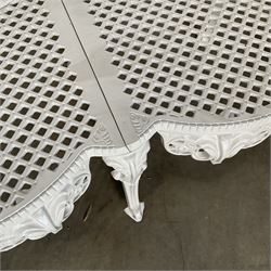 Victorian style aluminium bench in a white finish 