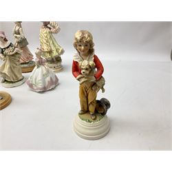 Goebel figurine Master Simpson no.FF311, together with large ceramic fruit display Capodimonte style figures etc