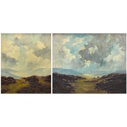 Lewis Creighton (British,1918-1996): Moorland Landscapes, pair oils on board signed 60cm x 50cm and 47cm x 57cm (2)