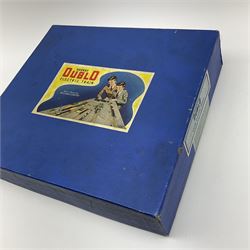 Hornby Dublo - three-rail EDG7 Tank Goods train set with LMS 0-6-2 tank locomotive No.6917, two wagons, guards van, quantity of straight and curved track and controller with tested ticket, boxed with instructions, guarantee, oil and spanner.